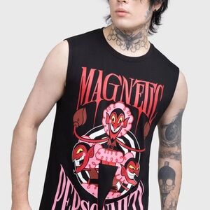 Killstar Magnetic Personality Powerpuff Him Black and Pink Tank UNISEX XS NWT